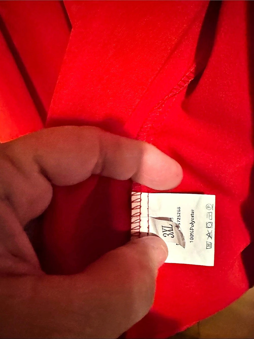 Red Ruffle Sleeve Button Down 3XL - Picture 3 of 3